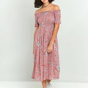 Kimchi Blue Off the Shoulder Smocked Midi Dress